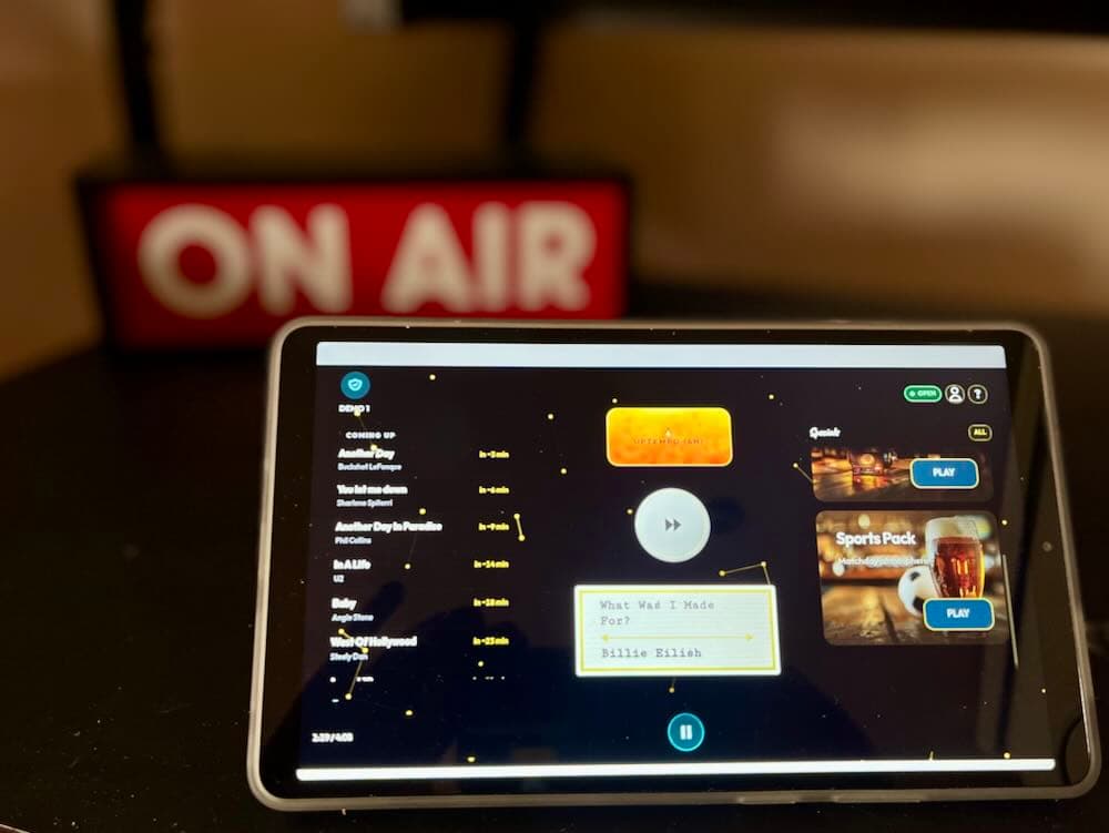 Stylish Ambience venue player dashboard on desktop